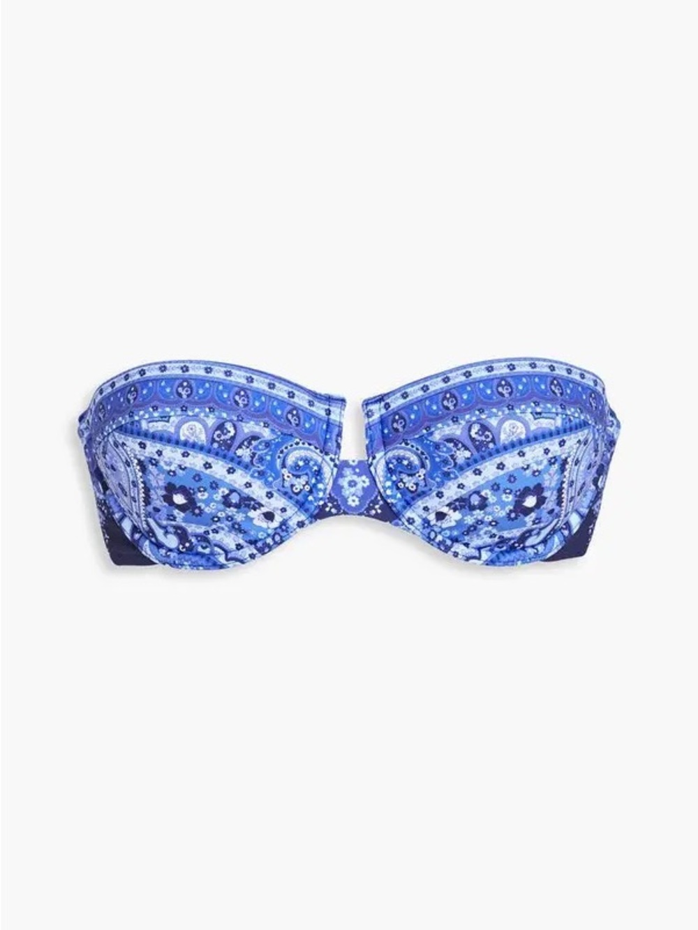 Zimmermann Sculpt Paisley-Print Bandeau Bikini Top